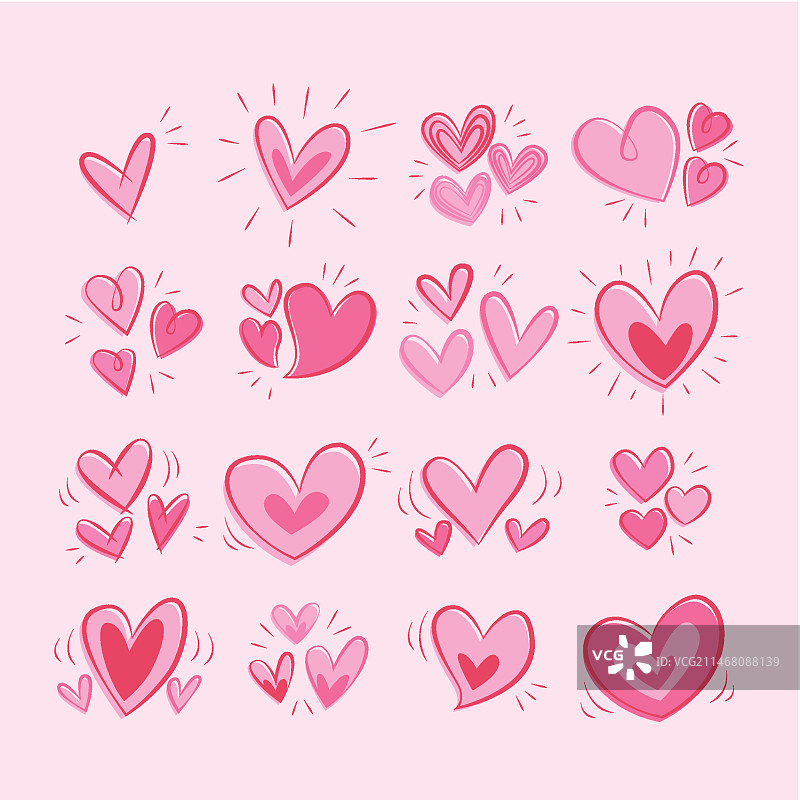 手绘爱心设计合集图片素材