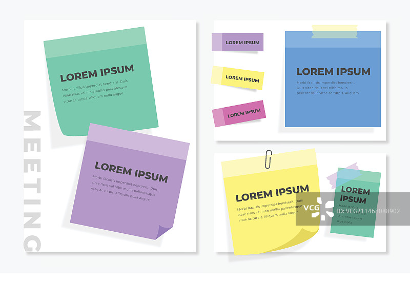 扁平风格便签板信息图图片素材