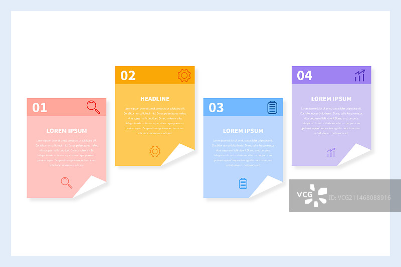 扁平风格便签板信息图图片素材