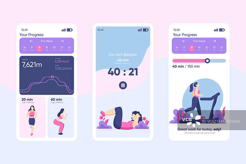 锻炼追踪器应用程序概念图片素材