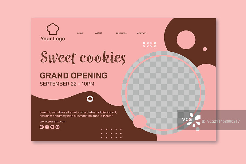 饼干广告着陆页模板图片素材