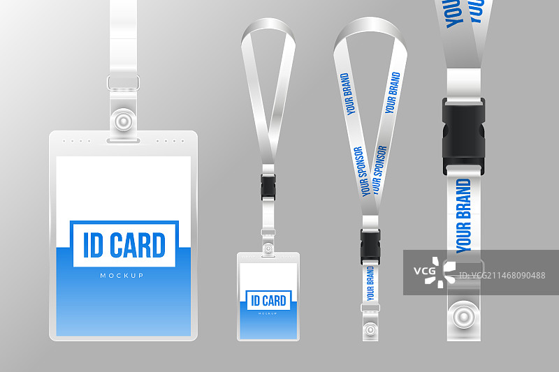 逼真的身份卡文具套装图片素材