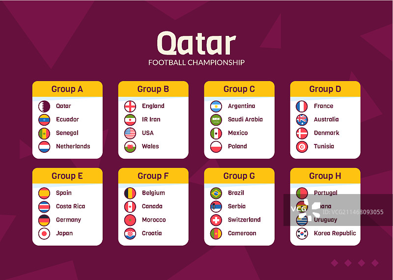 扁平足球锦标赛分组表模板图片素材