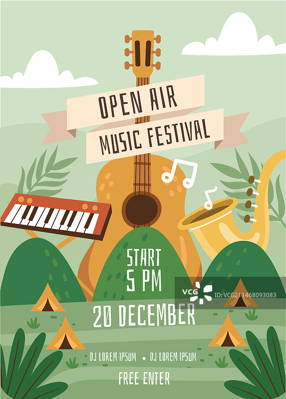 露天音乐节海报图片素材