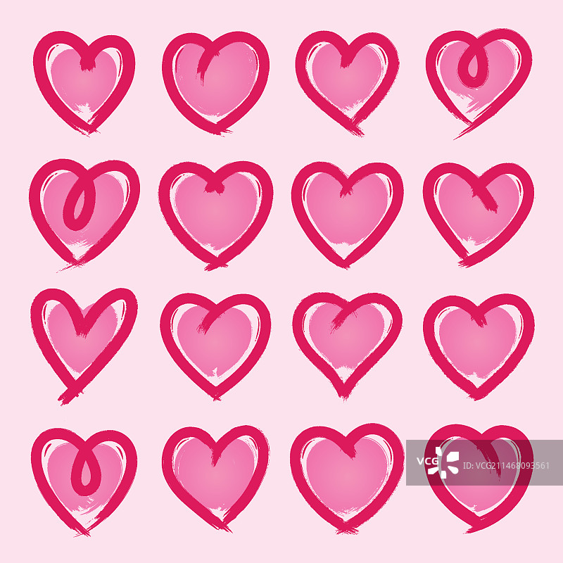 手绘风格爱心图案合集图片素材