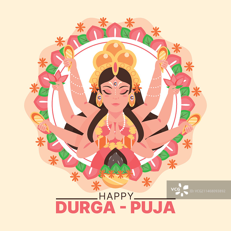 快乐的杜尔迦节图片素材
