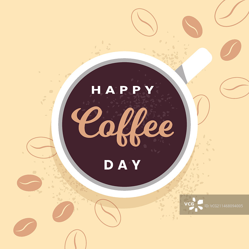 扁平风国际咖啡日图片素材