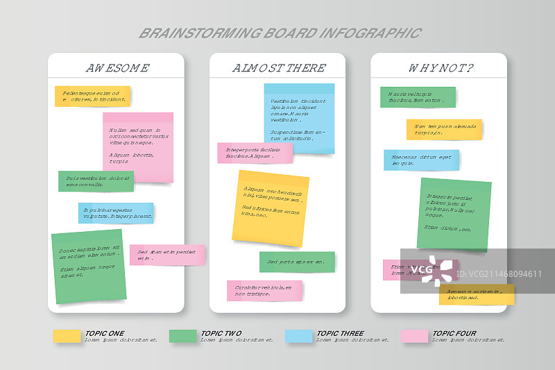 便签板信息图表扁平风格设计图片素材