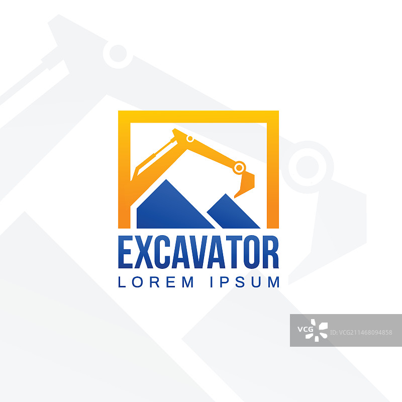 挖掘机Logo模板图片素材