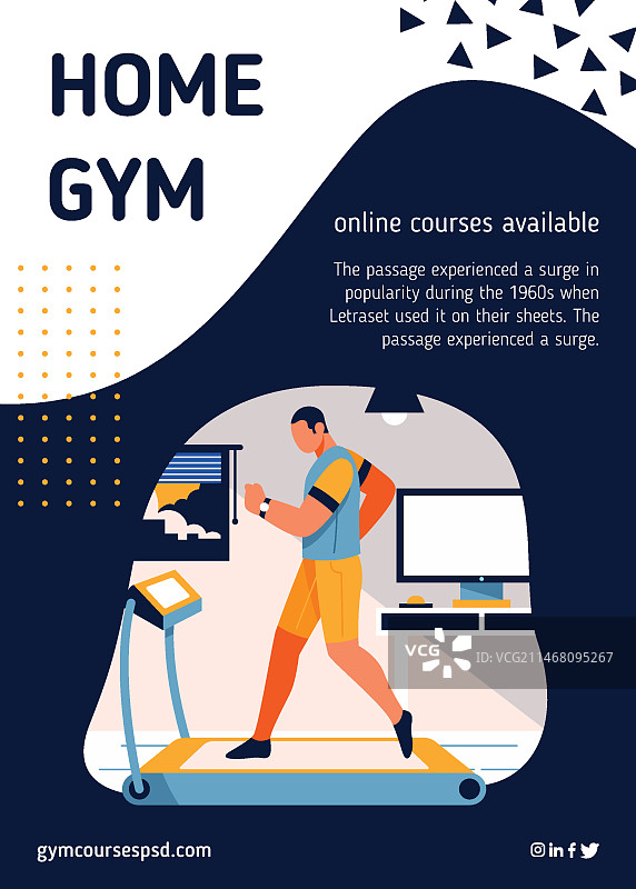 居家运动宣传单设计图片素材