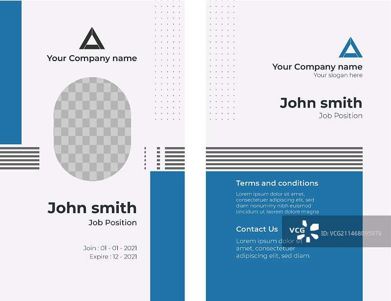 带照片的简约ID卡模板图片素材