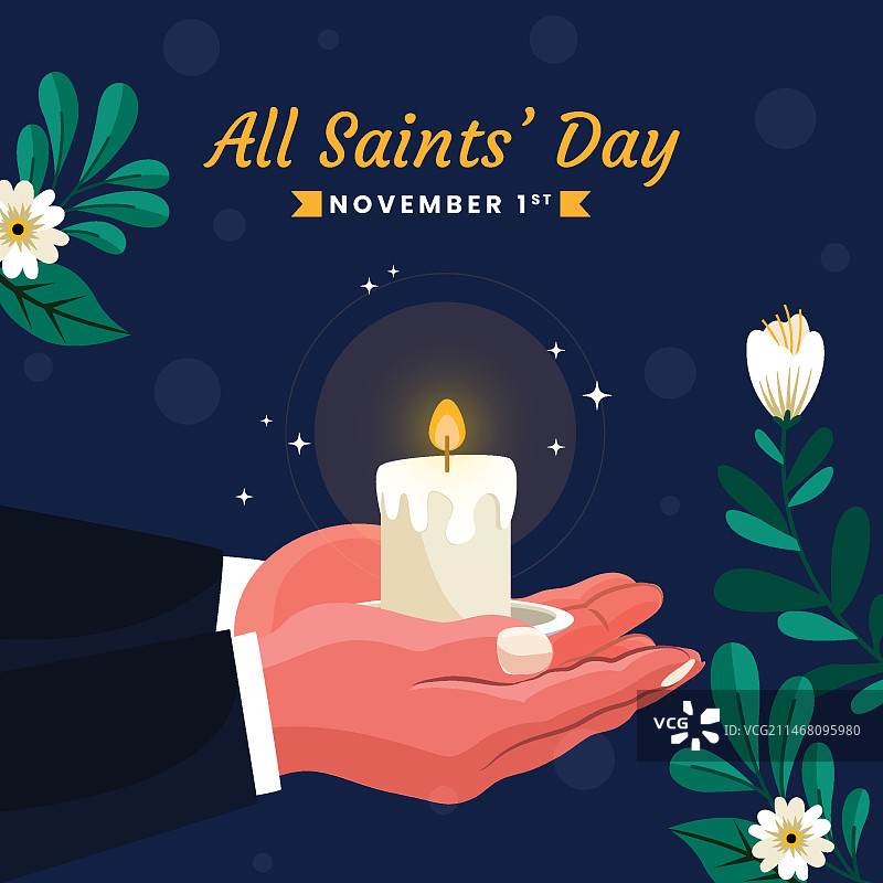 扁平风格万圣节插画图片素材