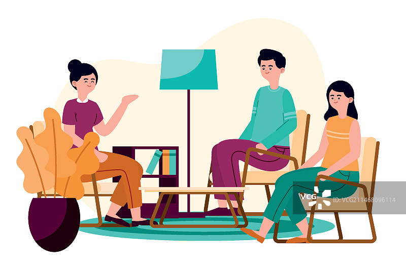 团体治疗概念插图图片素材