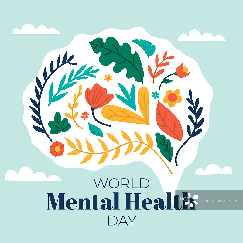 手绘世界精神卫生日图片素材