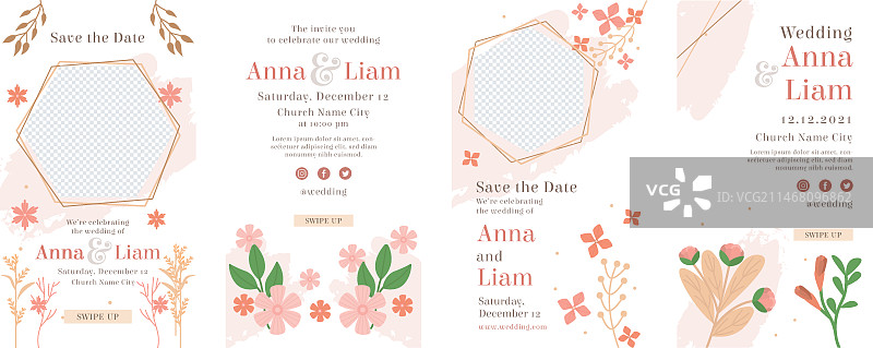 渐变共和国日Instagram故事合集图片素材