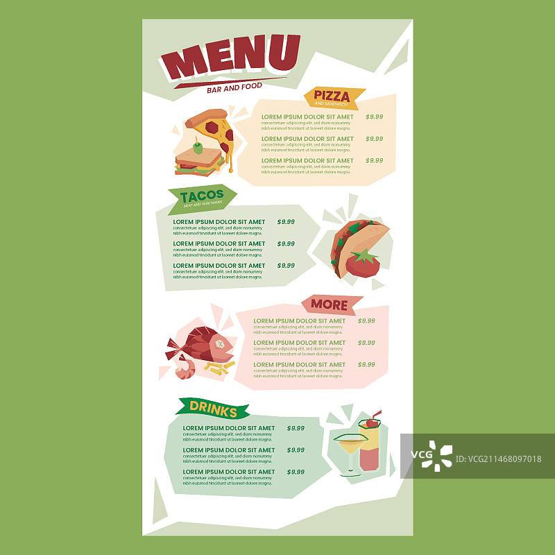 美味食物菜单模板图片素材