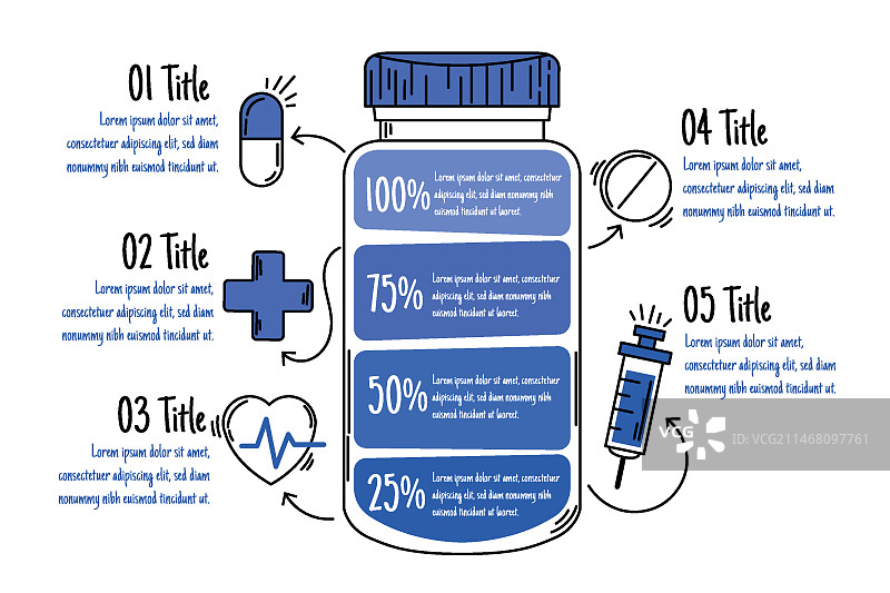 手绘医疗信息图图片素材