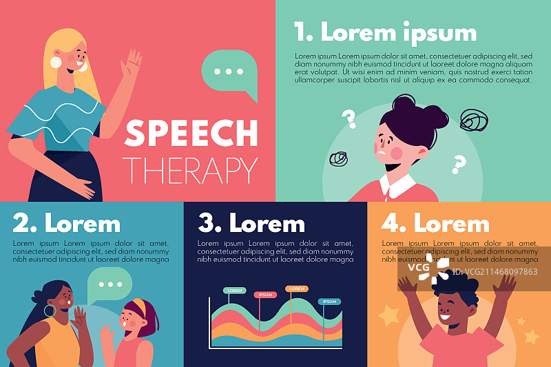 手绘语言治疗信息图图片素材
