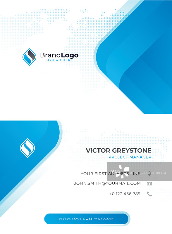 通用商务双面名片图片素材