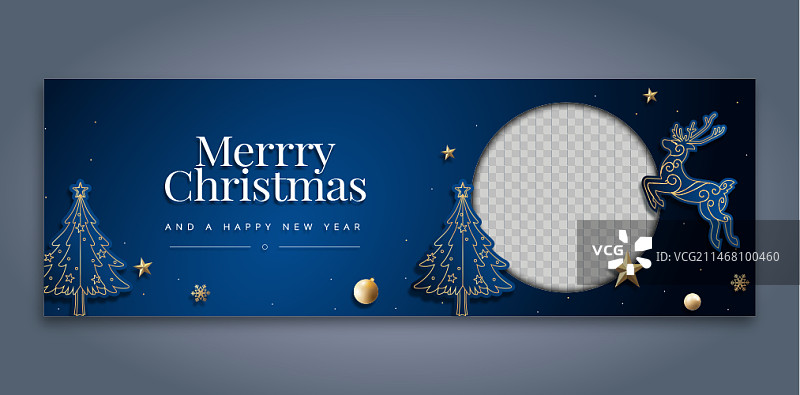 逼真圣诞节Twitter横幅图片素材