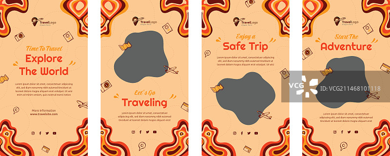 手绘旅行Instagram快拍图片素材