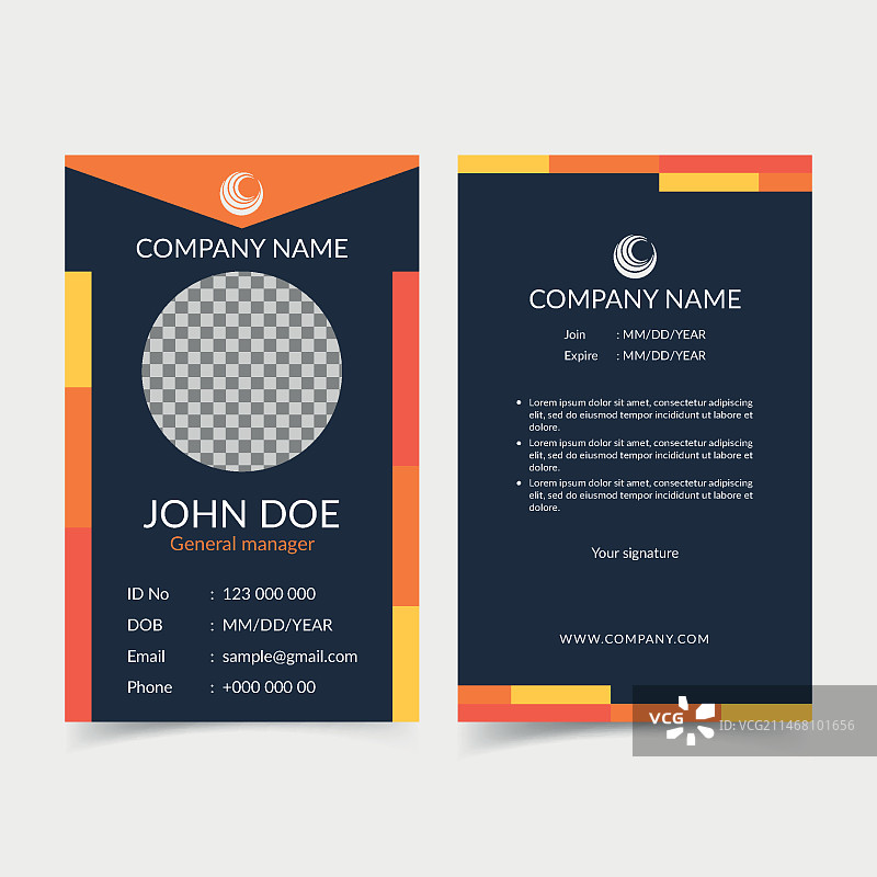 抽象的身份证正反面模板图片素材