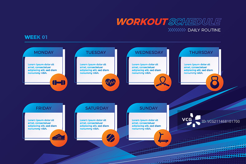 渐变健身训练计划表模板图片素材