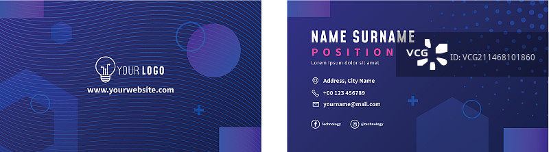 渐变半色调科技水平商务名片图片素材