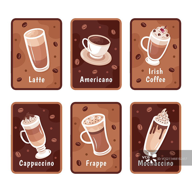 咖啡种类插画合集图片素材