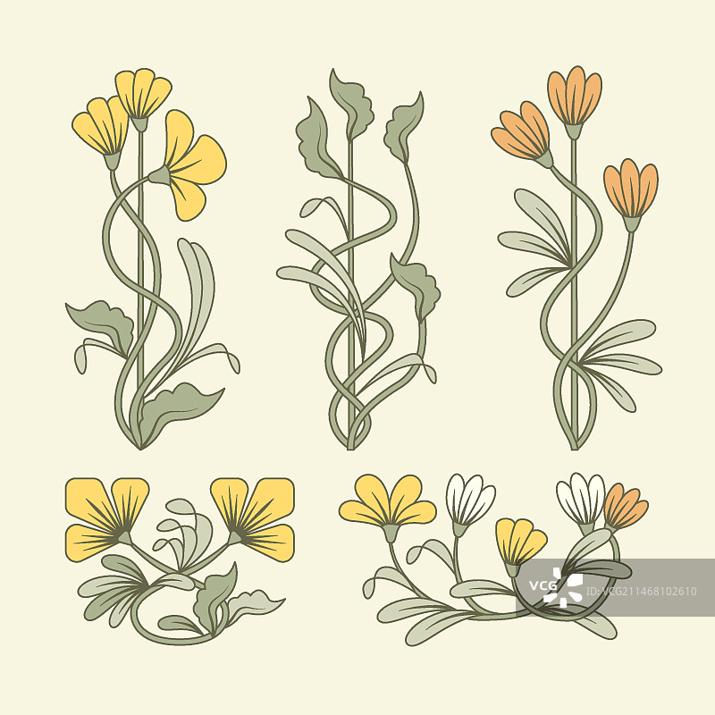 手绘新艺术风格边框装饰合集图片素材