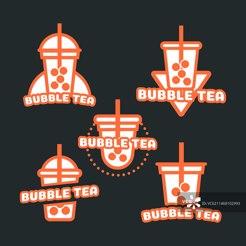 珍珠奶茶logo合集图片素材