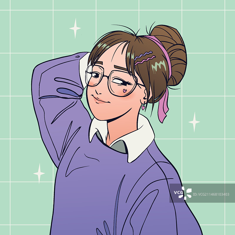 韩式手绘人物插画图片素材