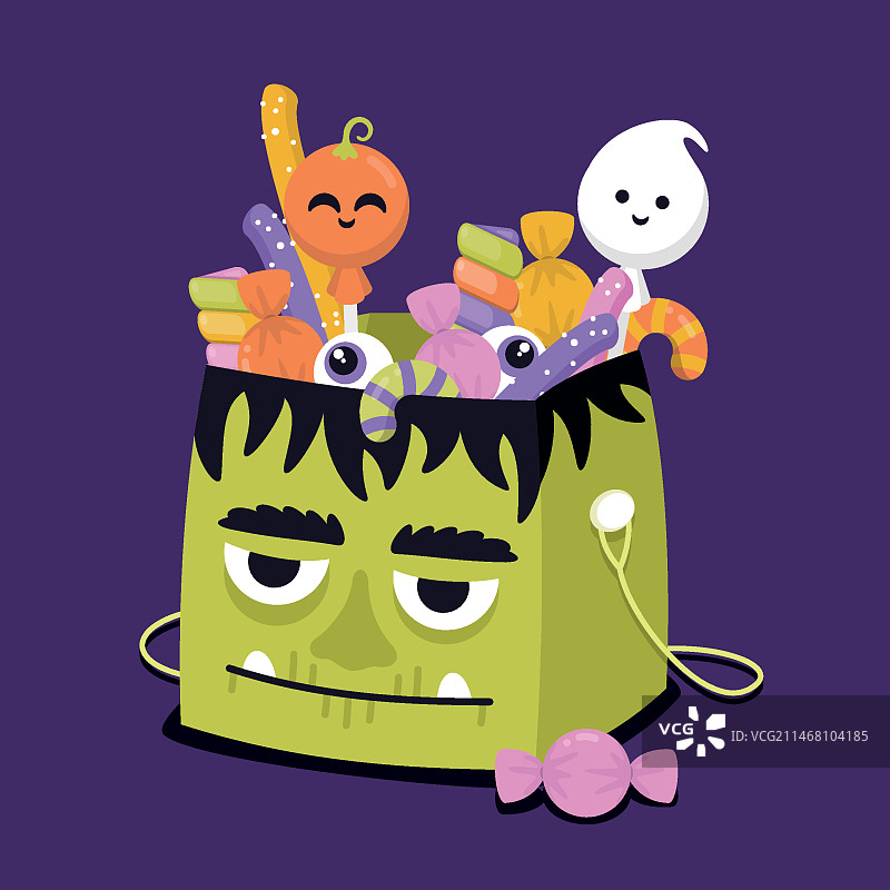 扁平风格万圣节手提袋图片素材