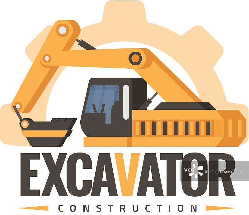 建筑用挖掘机标志图片素材