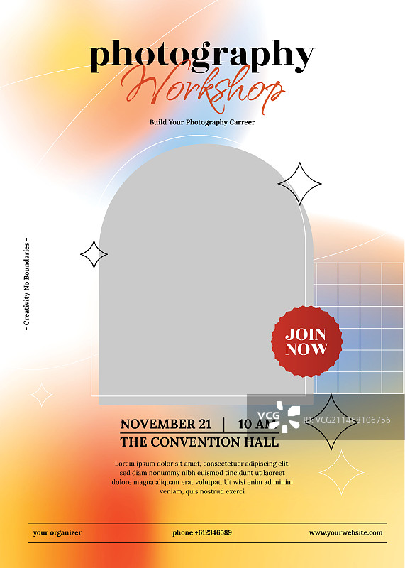 渐变摄影海报模板设计图片素材