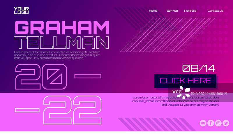 渐变野兽派风格模板设计图片素材