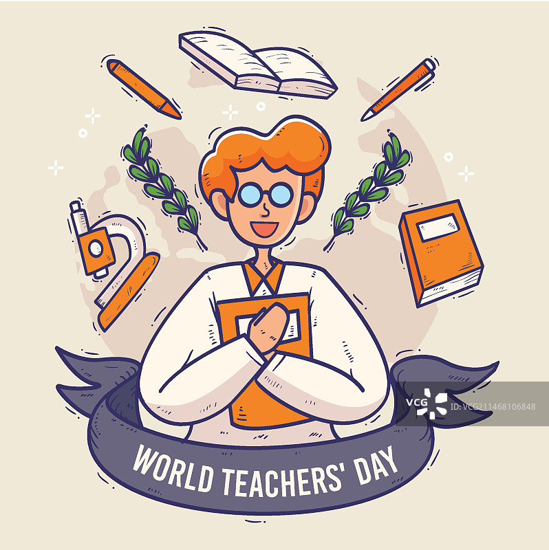 手绘教师节概念图片素材