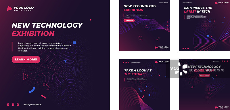 渐变半色调技术Instagram帖子图片素材
