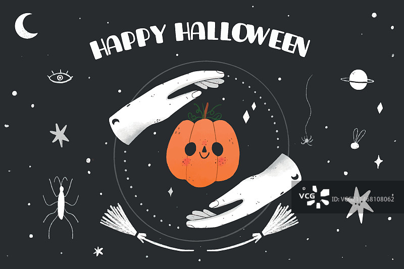 手绘万圣节背景设计图片素材
