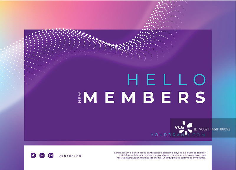 渐变欢迎卡模板图片素材