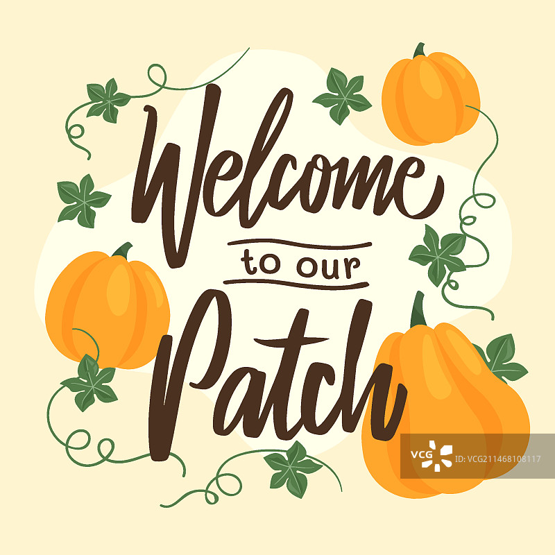 手绘南瓜地插画图片素材