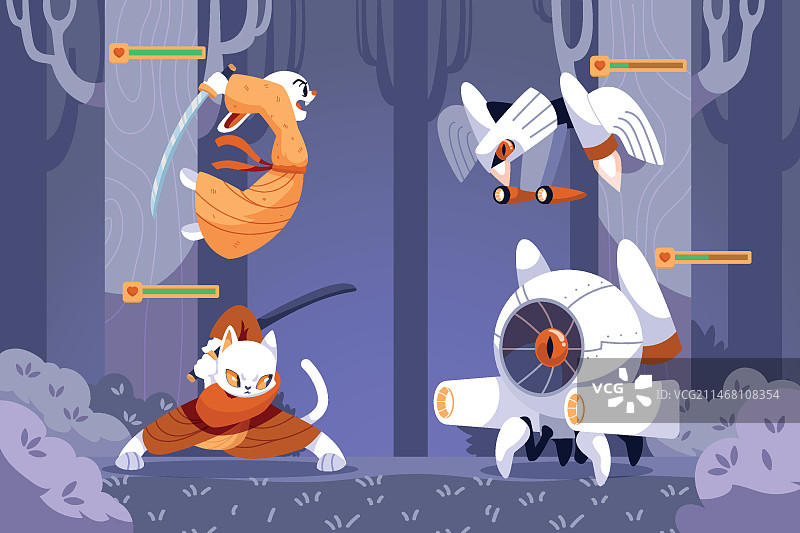 手绘游戏人物元素合集图片素材