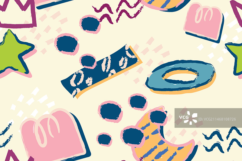 手绘剪纸拼贴图案设计图片素材