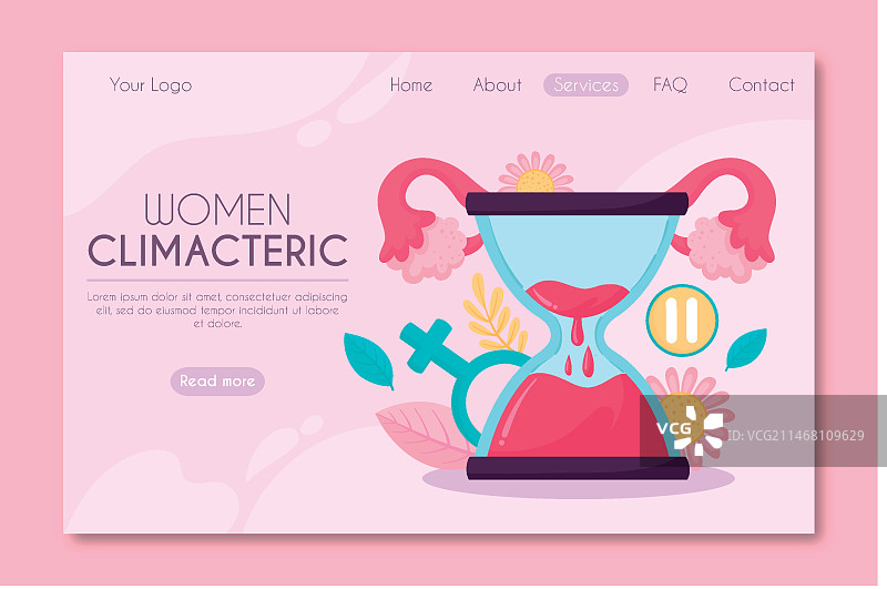 女性更年期着陆页图片素材