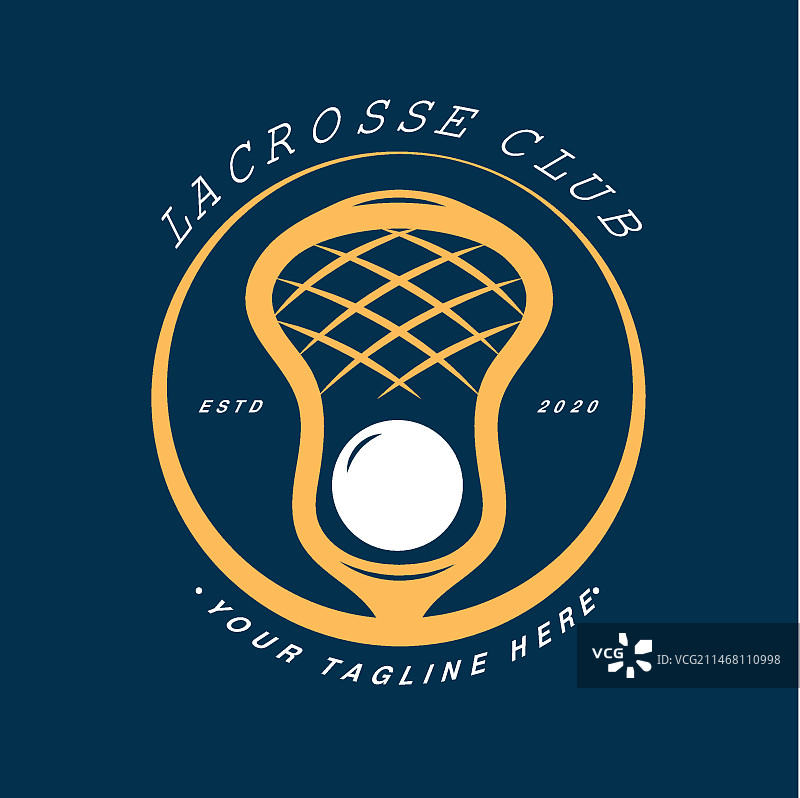 手绘长曲棍球标志模板图片素材