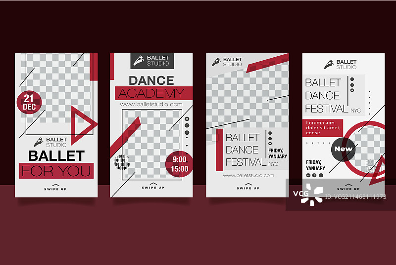 Instagram芭蕾舞活动故事设计图片素材