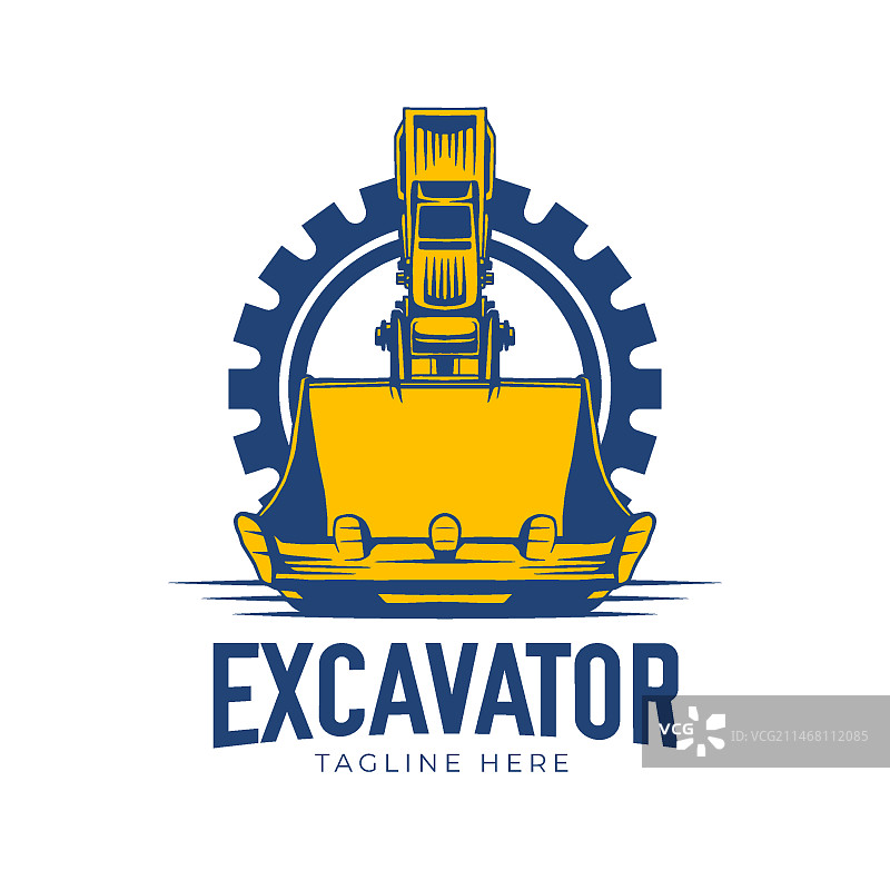 挖掘机Logo概念图片素材