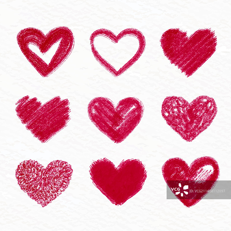手绘爱心合集图片素材