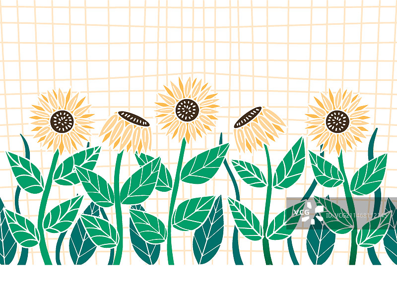 手绘向日葵背景图片素材