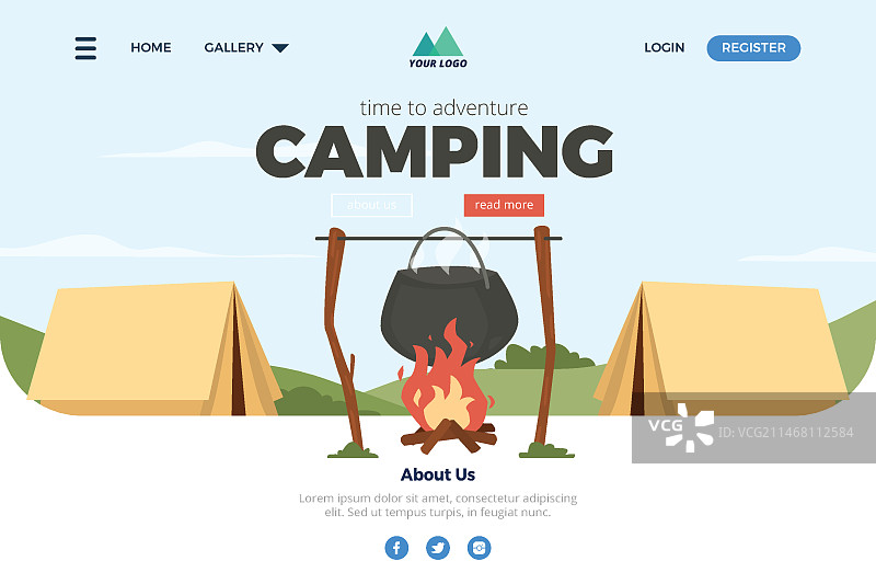 露营引导页模板图片素材